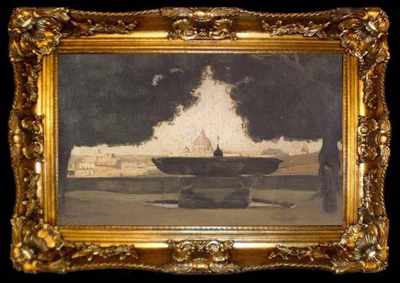 framed  Jean Baptiste Camille  Corot La vasque de I